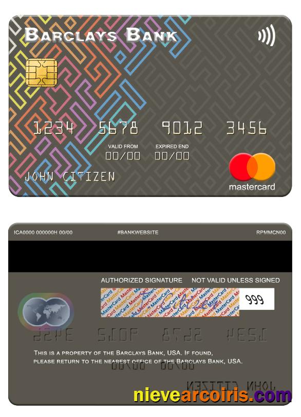 USA Barclays Bank mastercard